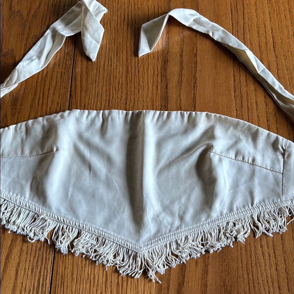 Cream Fringe Crop Top